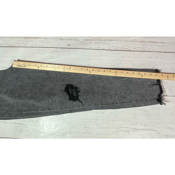 Cello Jeans Womens Size 5 Gray High Rise Straight Leg Distressed Raw Hem Denim - Picture 13 of 13